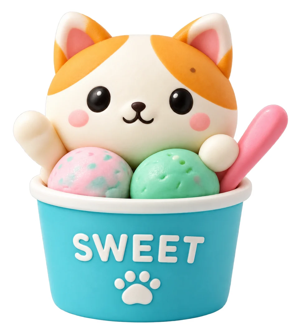 ねこカップアイスのデザイン案