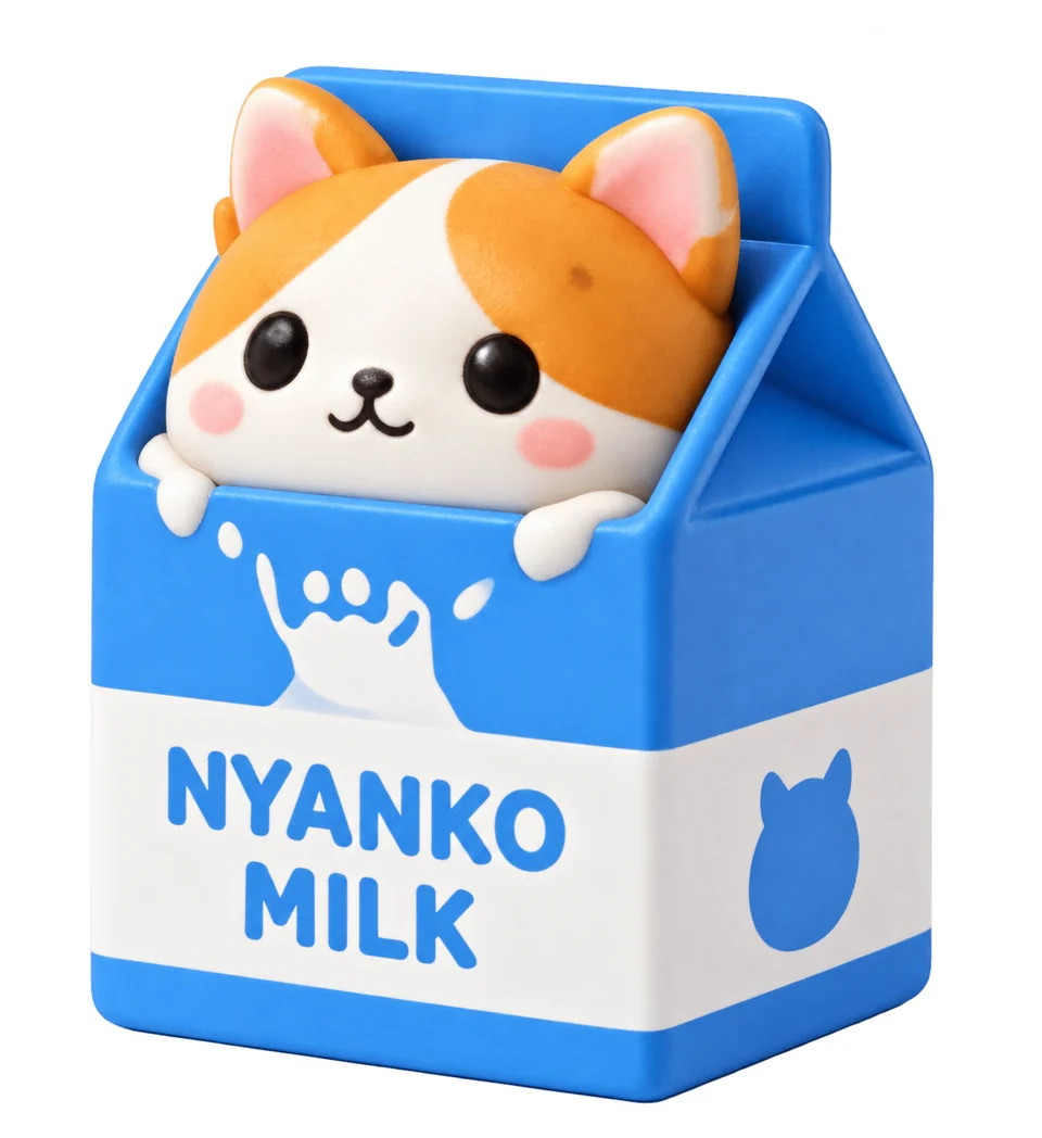 牛乳パックねこのデザイン案