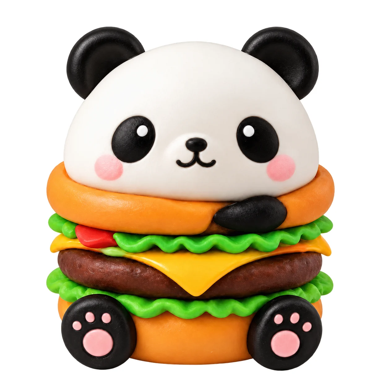 おすわりパンダバーガーのデザイン案